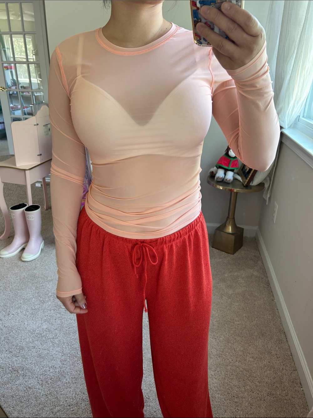 Athleta mesh long sleeve top. S